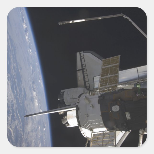 Pegatina Cuadrada Descubrimiento del transbordador espacial 10 (Anverso)