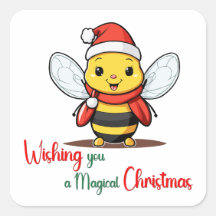 Deseándote un mágico Navidad Cute Bee