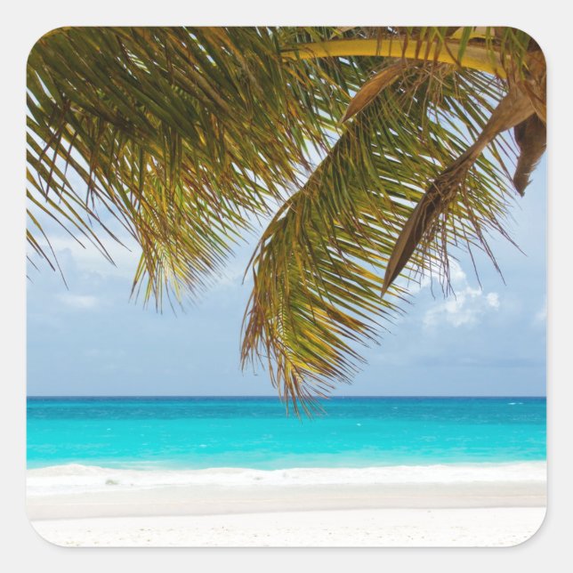 Pegatina Cuadrada ¡Desearía que estuvieras aquí! (Anverso)