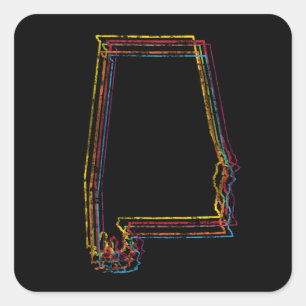 Pegatina Cuadrada desenfoque del orgullo de alabama