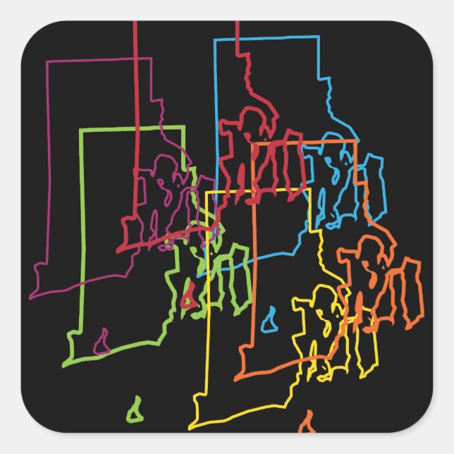 Pegatina Cuadrada desenfoque del orgullo de la isla de rhode (Anverso)