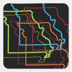 Pegatina Cuadrada desenfoque del orgullo de missouri