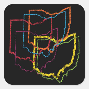 Pegatina Cuadrada desenfoque del orgullo de ohio