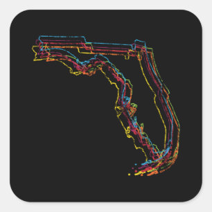 Pegatina Cuadrada desenfoque del orgullo florida