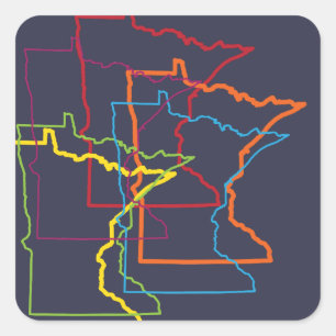 Pegatina Cuadrada desenfoque del orgullo minnesota