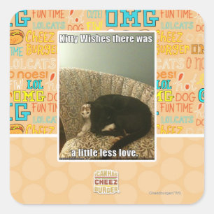 Pegatina Cuadrada Deseos Kitty