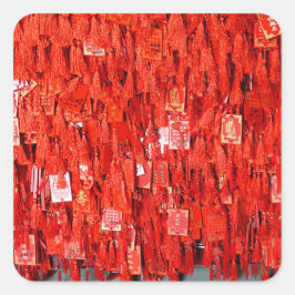 Pegatina Cuadrada Deseos rojos