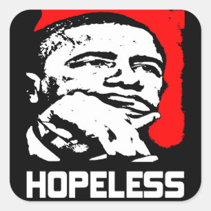 Pegatina Cuadrada Desesperado: ¡Barack Obama!