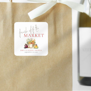 Pegatina Cuadrada Desfile Nupcial Al Agua Fresca Del Mercado