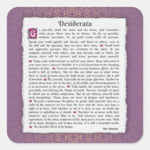 Pegatina Cuadrada Desiderata - Cosas deseadas