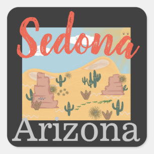 Pegatina Cuadrada Desierto de Sedona Arizona