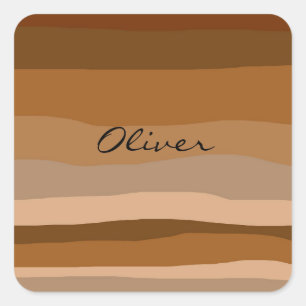 Pegatina Cuadrada Desierto moderno de tono terrestre