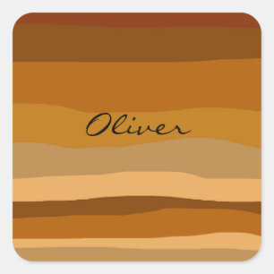 Pegatina Cuadrada Desierto moderno de tono terrestre