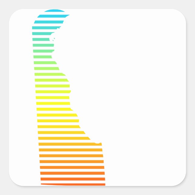 Pegatina Cuadrada deslaware chill fade (Anverso)