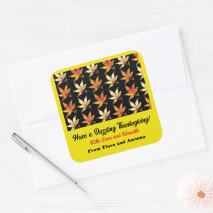 Pegatina Cuadrada Deslumbrante Autumn Crisp Whimsical