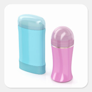 Pegatina Cuadrada Desodorantes del desodorante de la carga rodada y