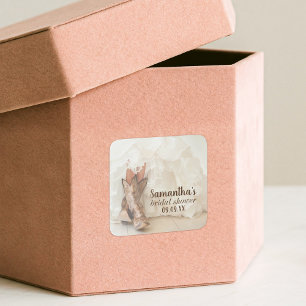 Pegatina Cuadrada Despedida de soltera con botas y burbujas Novia de