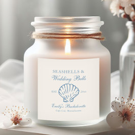 Pegatina Cuadrada Despedida de Soltera con Conchas y Campanas de Bod