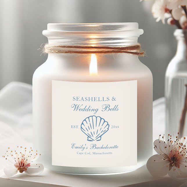 Pegatina Cuadrada Despedida de Soltera con Conchas y Campanas de Bod (Subido por el creador)