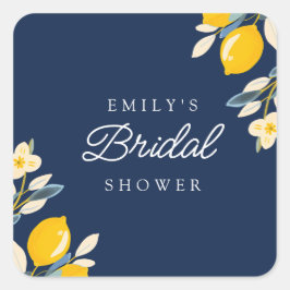 Pegatina Cuadrada Despedida de soltera con tema de limón cítrico