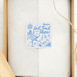 Pegatina Cuadrada Despedida de soltera de esquí: Último brindis en l