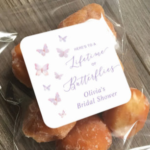 Pegatina Cuadrada Despedida de soltera: Mariposas de por vida 