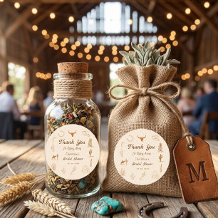 Pegatina Cuadrada Despedida de soltera vaquera boho ensilla vaquero