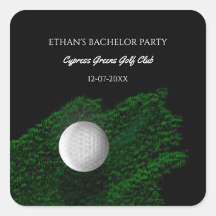 Pegatina Cuadrada Despedida de soltero de golfistas - viaje de golf 