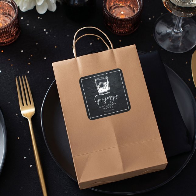 Pegatina Cuadrada Despedida de soltero moderna y elegante (Subido por el creador)