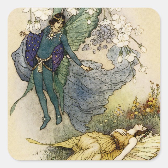 Pegatina Cuadrada Despierten cuando algo malo está cerca (Anverso)