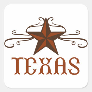 Pegatina Cuadrada Desplazamiento de estrella de Texas