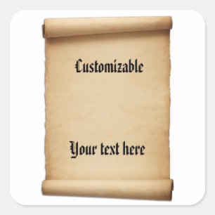 Pegatina Cuadrada Desplazamiento de Proclamación de pergamino