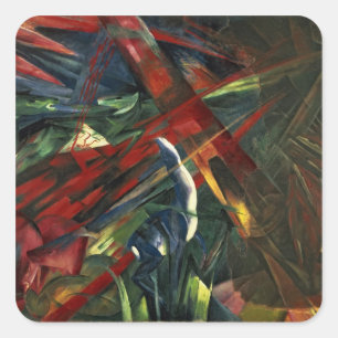 Pegatina Cuadrada Destino de los animales, 1913