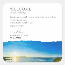 Pegatina Cuadrada Destino de North Lake Tahoe