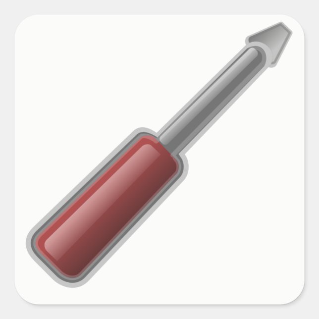 Pegatina Cuadrada Destornillador (Anverso)