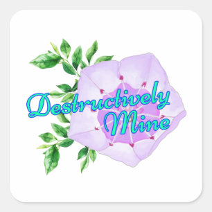 Pegatina Cuadrada Destructivamente Mío