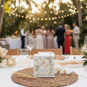Pegatina Cuadrada Detalle de agradecimiento de boda del Jardín Botán