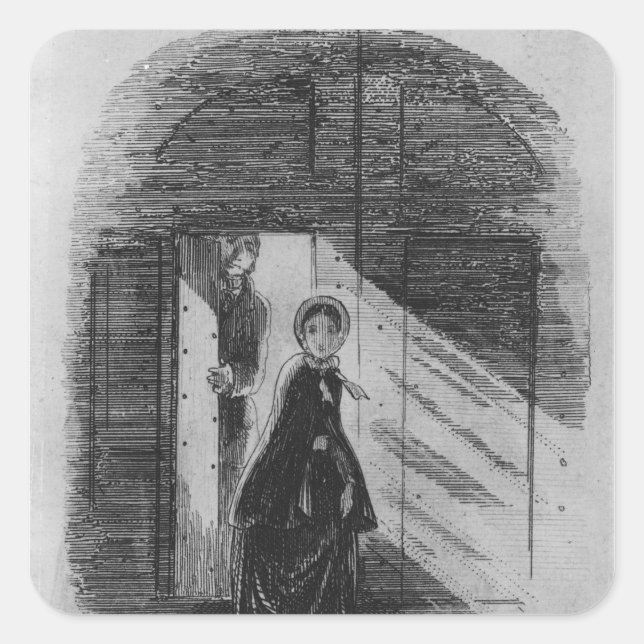 Pegatina Cuadrada Detalle de Amy Dorrit (Anverso)