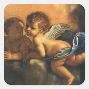 Pegatina Cuadrada Detalle de ángel, Santos Patronos de Módena por Gu