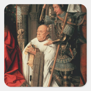 Pegatina Cuadrada Detalle de Canon Joris van der Paele