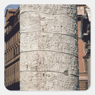 Pegatina Cuadrada Detalle de la columna de Trajan