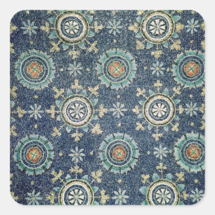 Pegatina Cuadrada Detalle de la decoración floral de la cámara