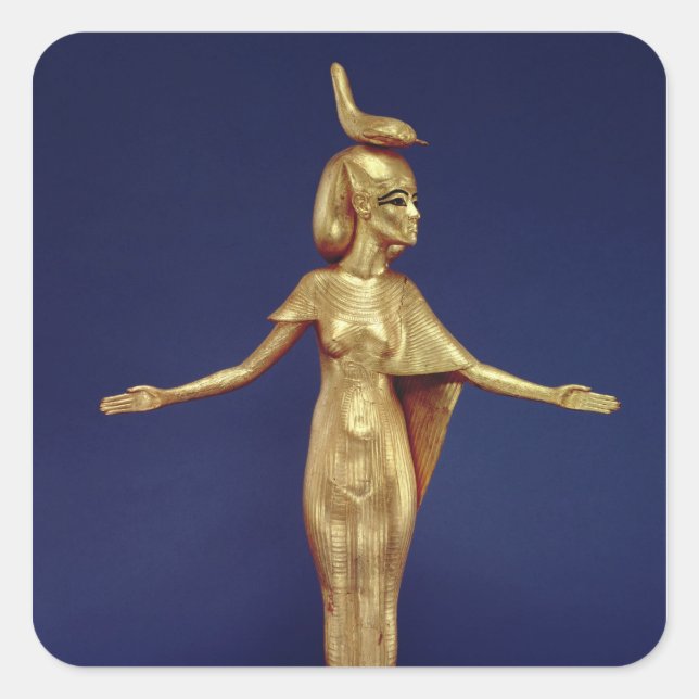 Pegatina Cuadrada Detalle de la diosa Selket (Anverso)