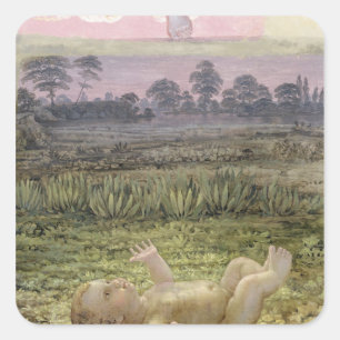 Pegatina Cuadrada Detalle de la mañana , c.1808-09