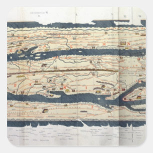 Pegatina Cuadrada Detalle de la tabla de Peutinger