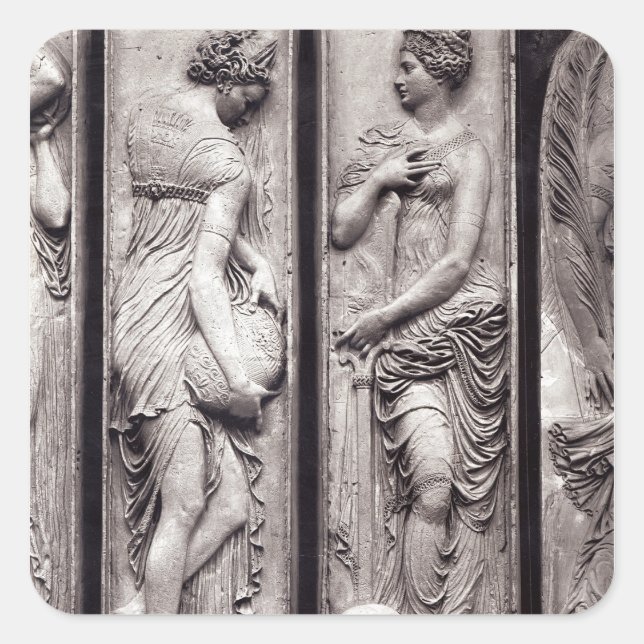 Pegatina Cuadrada Detalle de los relieves (Anverso)