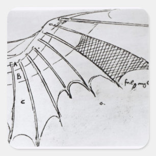 Pegatina Cuadrada Detalle de un ala mecánica