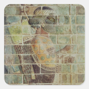 Pegatina Cuadrada Detalle de un archer de un friso