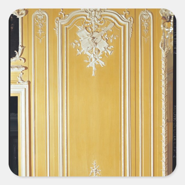 Pegatina Cuadrada Detalle de un panel de la habitación amarilla (Anverso)