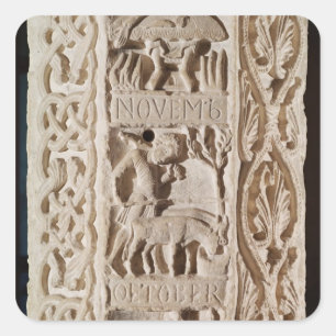 Pegatina Cuadrada Detalle de un pilar que muestra